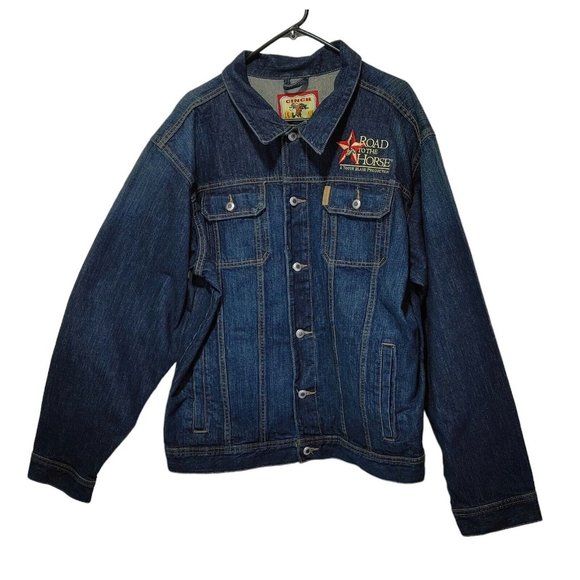 Cinch Dark Stone Wash Denim Button Up Jacket Size Men's XXL
